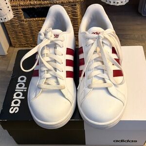 Adidas Classic White and Maroon Shoes